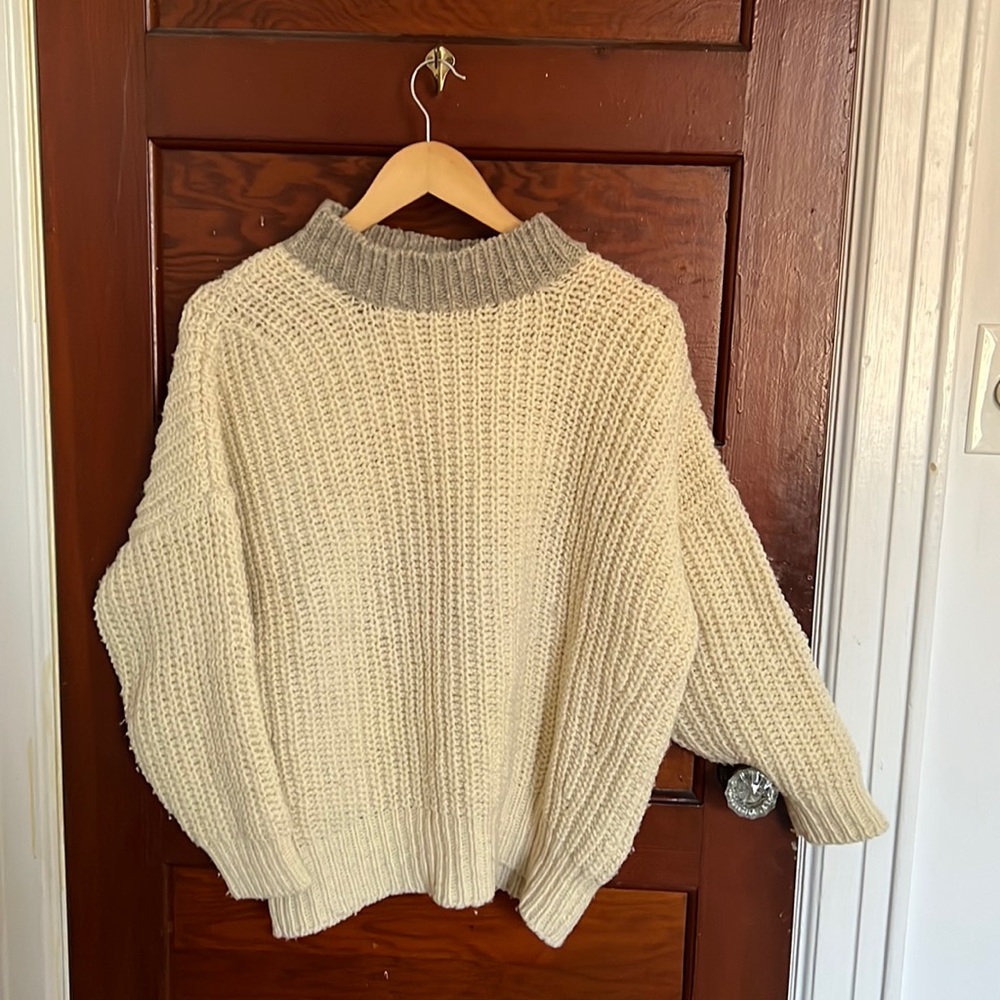 Babaa Chunky Knit no13 Jumper with contrast collar